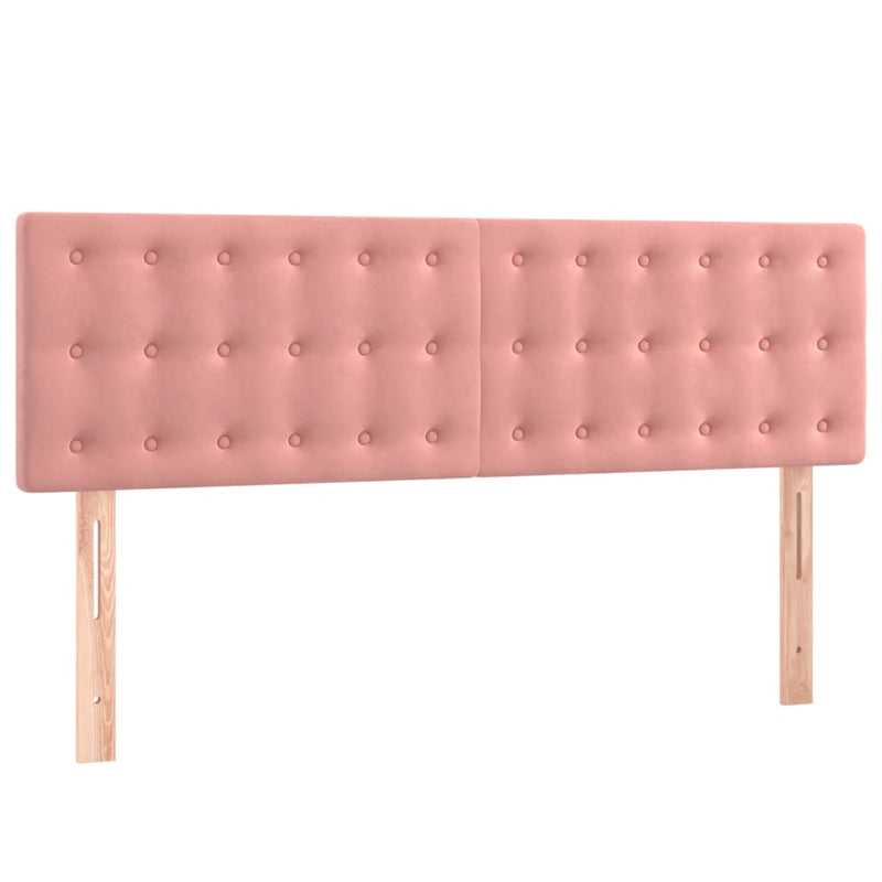 vidaXL rózsaszín bársony rugós és LED-es ágy matraccal 140x190 cm