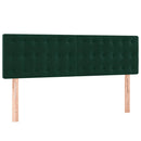 vidaXL sötétzöld bársony rugós és LED-es ágy matraccal 140x200 cm