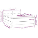 vidaXL rózsaszín bársony rugós és LED-es ágy matraccal 140x200 cm