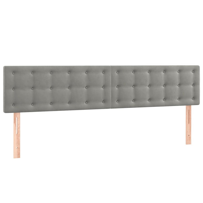 vidaXL világosszürke bársony rugós és LED-es ágy matraccal 160x200 cm