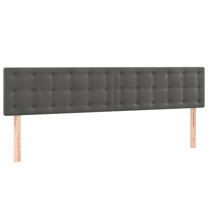 vidaXL sötétszürke bársony rugós és LED-es ágy matraccal 160x200 cm