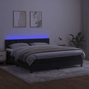 vidaXL fekete bársony rugós és LED-es ágy matraccal 160x200 cm