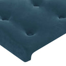 vidaXL sötétkék bársony rugós és LED-es ágy matraccal 160x200 cm
