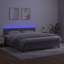 vidaXL világosszürke bársony rugós és LED-es ágy matraccal 180x200 cm