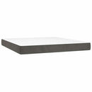 vidaXL sötétszürke bársony rugós és LED-es ágy matraccal 180x200 cm