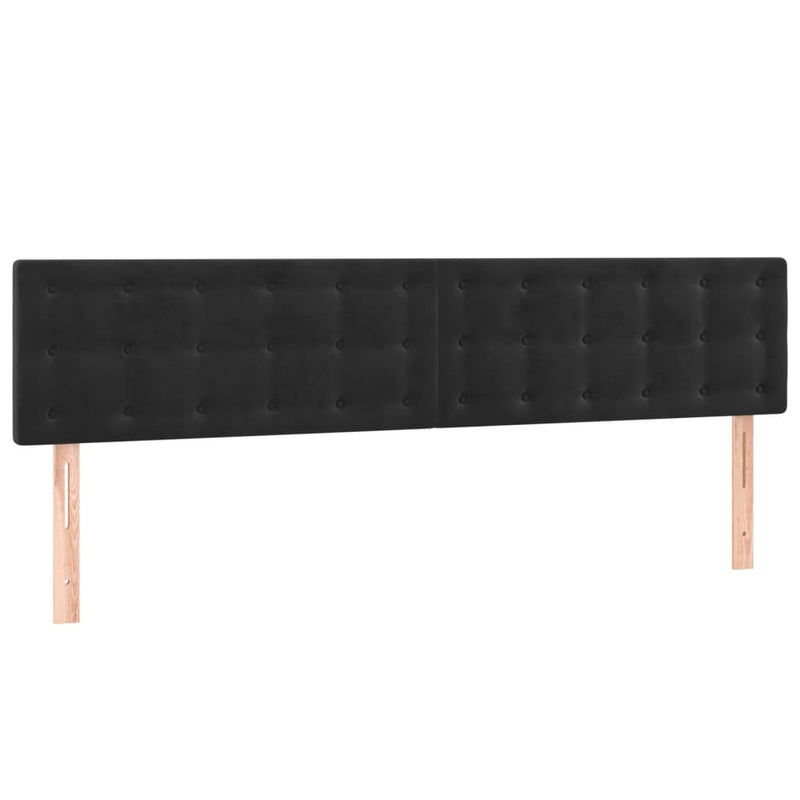 vidaXL fekete bársony rugós és LED-es ágy matraccal 180x200 cm