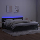 vidaXL fekete bársony rugós és LED-es ágy matraccal 200x200 cm