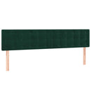 vidaXL sötétzöld bársony rugós és LED-es ágy matraccal 200x200 cm