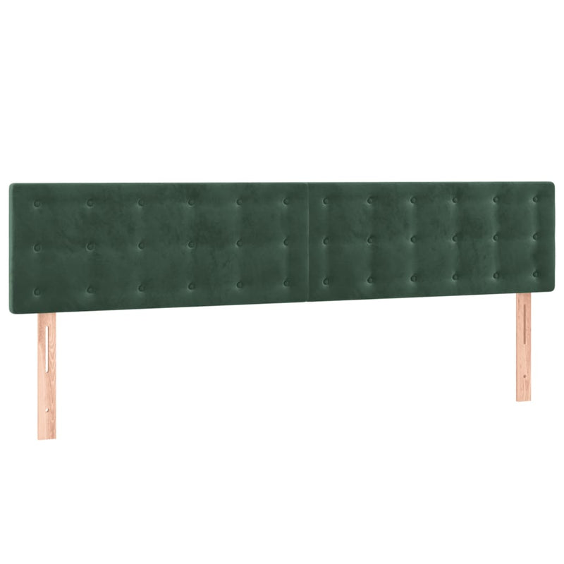 vidaXL sötétzöld bársony rugós és LED-es ágy matraccal 200x200 cm