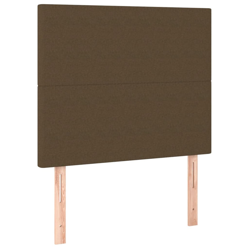 vidaXL barna szövet rugós és LED-es ágy matraccal 90x190 cm