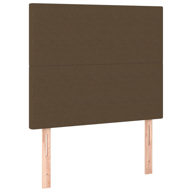 vidaXL barna szövet rugós és LED-es ágy matraccal 90x200 cm
