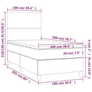 vidaXL fekete szövet rugós és LED-es ágy matraccal 100x200 cm