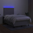 vidaXL világosszürke szövet rugós és LED-es ágy matraccal 120 x 200 cm