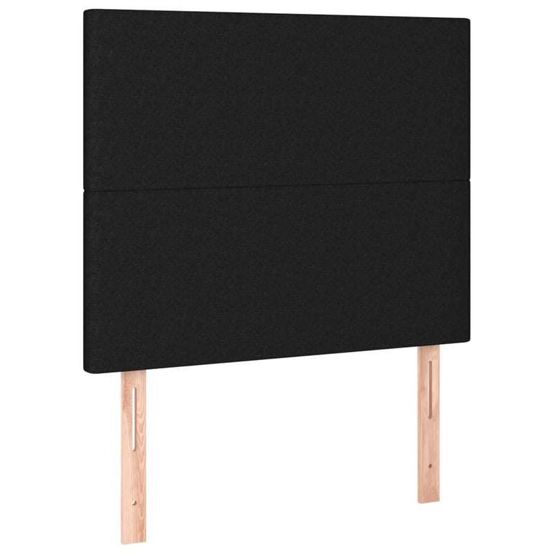 vidaXL fekete szövet rugós és LED-es ágy matraccal 120 x 200 cm