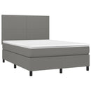 vidaXL sötétszürke szövet rugós és LED-es ágy matraccal 140x190 cm