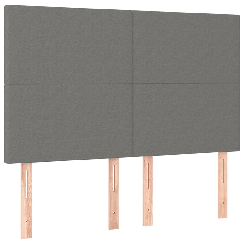 vidaXL sötétszürke szövet rugós és LED-es ágy matraccal 140x190 cm