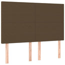 vidaXL barna szövet rugós és LED-es ágy matraccal 140x190 cm