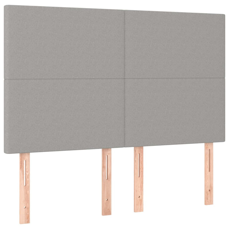 vidaXL világosszürke szövet rugós és LED-es ágy matraccal 140x200 cm