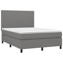 vidaXL sötétszürke szövet rugós és LED-es ágy matraccal 140x200 cm