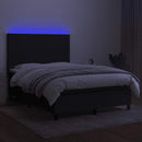 vidaXL fekete szövet rugós és LED-es ágy matraccal 140x200 cm