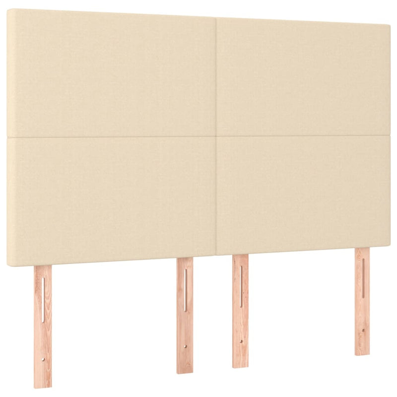 vidaXL krémszínű szövet rugós és LED-es ágy matraccal 140x200 cm