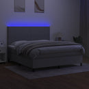 vidaXL világosszürke szövet rugós és LED-es ágy matraccal 160x200 cm
