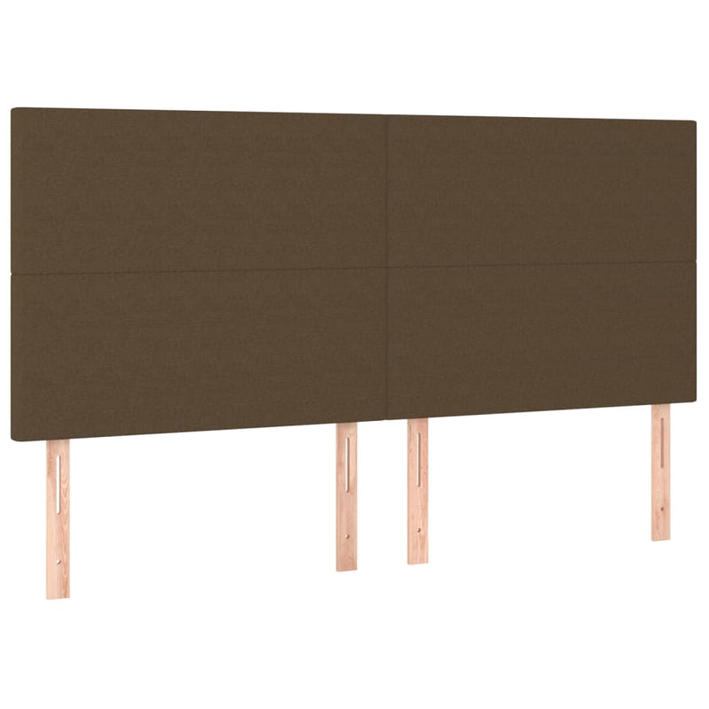 vidaXL barna szövet rugós és LED-es ágy matraccal 160x200 cm