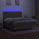 vidaXL tópszínű szövet rugós és LED-es ágy matraccal 160x200 cm