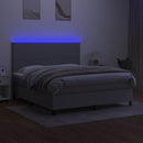 vidaXL világosszürke szövet rugós és LED-es ágy matraccal 160x200 cm