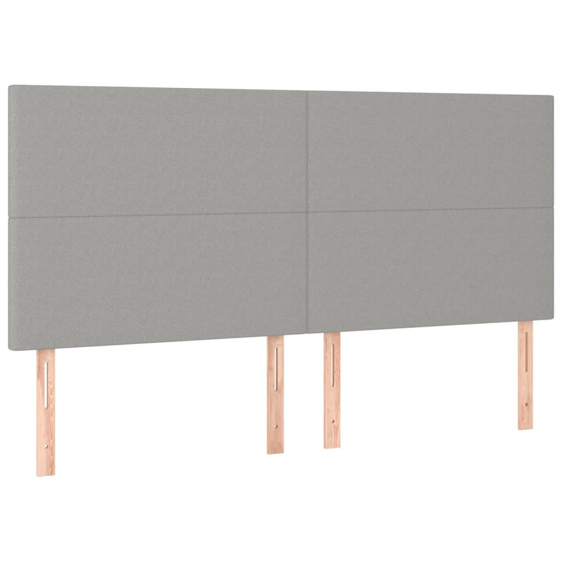 vidaXL világosszürke szövet rugós és LED-es ágy matraccal 160x200 cm