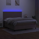 vidaXL tópszínű szövet rugós és LED-es ágy matraccal 180 x 200 cm