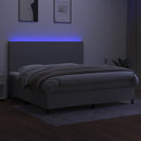 vidaXL világosszürke szövet rugós és LED-es ágy matraccal 200x200 cm