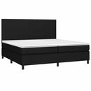 vidaXL fekete szövet rugós és LED-es ágy matraccal 200x200 cm