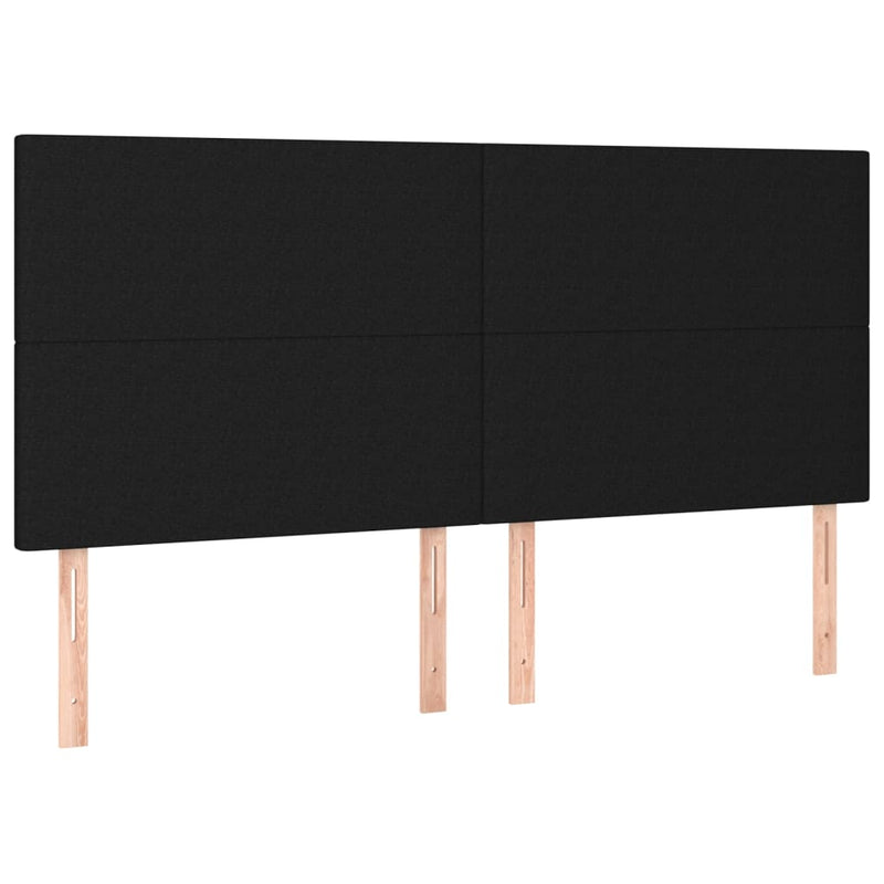 vidaXL fekete szövet rugós és LED-es ágy matraccal 200x200 cm