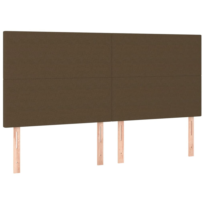 vidaXL barna szövet rugós és LED-es ágy matraccal 200x200 cm
