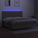 vidaXL tópszínű szövet rugós és LED-es ágy matraccal 200 x 200 cm