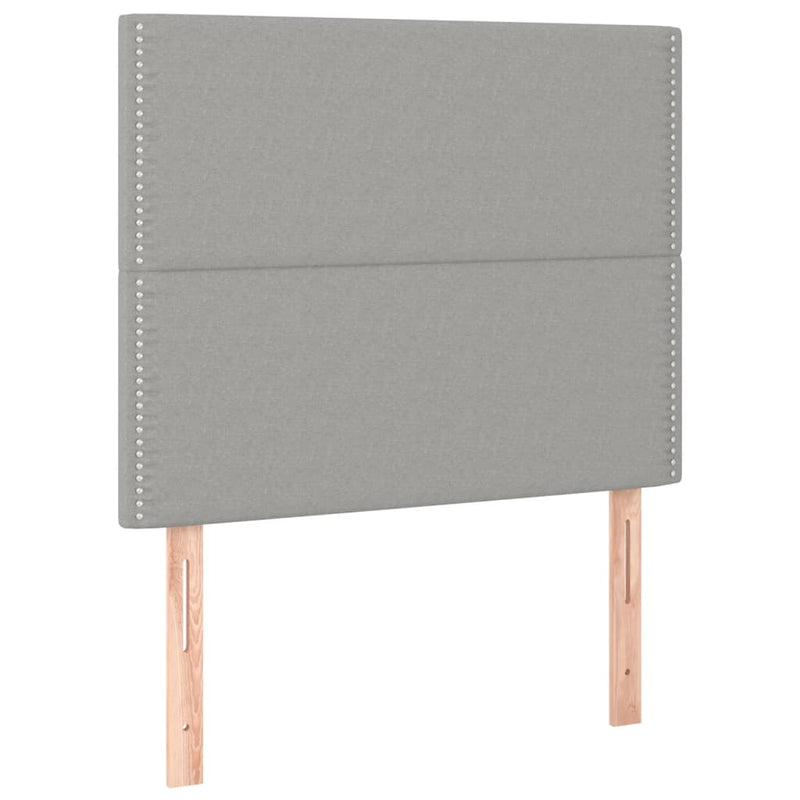 vidaXL világosszürke szövet rugós és LED-es ágy matraccal 90x190 cm