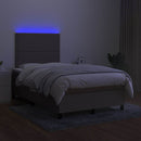 vidaXL tópszínű szövet rugós és LED-es ágy matraccal 120 x 200 cm