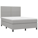 vidaXL sötétszürke szövet rugós és LED-es ágy matraccal 140x190 cm