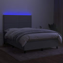 vidaXL sötétszürke szövet rugós és LED-es ágy matraccal 140x190 cm