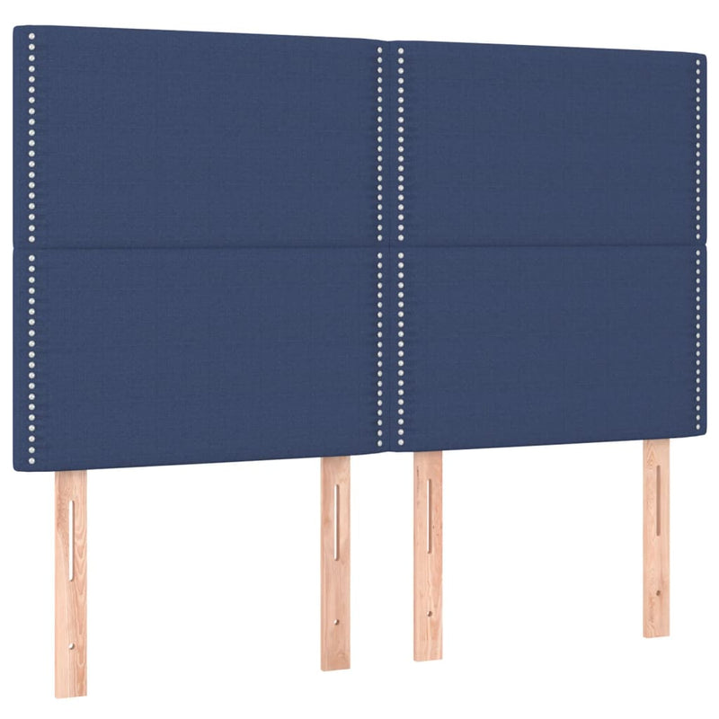 vidaXL kék szövet rugós és LED-es ágy matraccal 140x190 cm