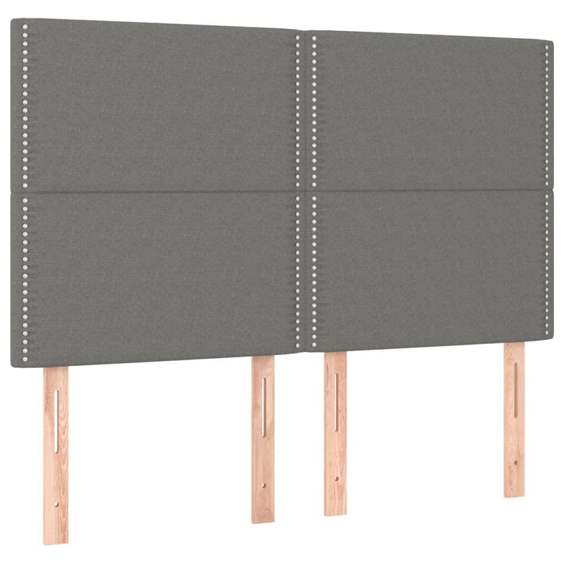 vidaXL sötétszürke szövet rugós és LED-es ágy matraccal 140x200 cm