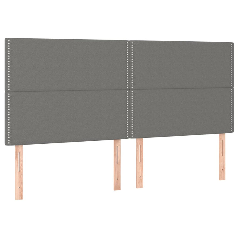 vidaXL sötétszürke szövet rugós és LED-es ágy matraccal 160x200 cm
