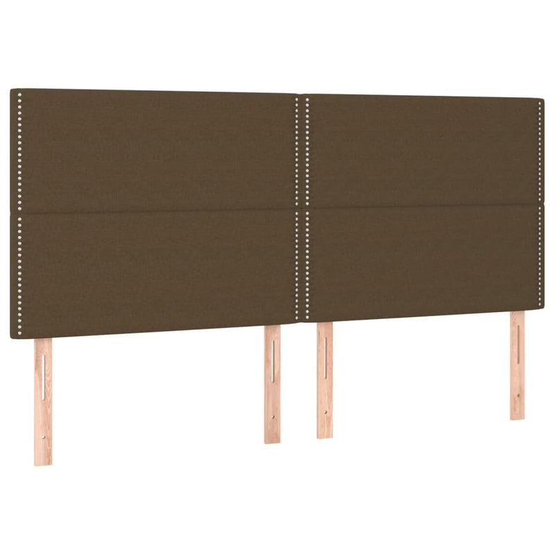 vidaXL barna szövet rugós és LED-es ágy matraccal 160x200 cm