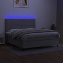 vidaXL világosszürke szövet rugós és LED-es ágy matraccal 160x200 cm