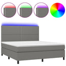 vidaXL sötétszürke szövet rugós és LED-es ágy matraccal 180 x 200 cm
