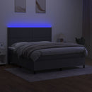 vidaXL sötétszürke szövet rugós és LED-es ágy matraccal 180 x 200 cm