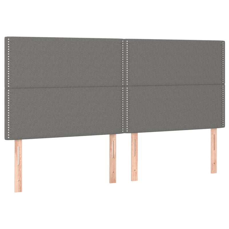 vidaXL sötétszürke szövet rugós és LED-es ágy matraccal 180 x 200 cm