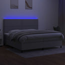 vidaXL világosszürke szövet rugós és LED-es ágy matraccal 200x200 cm