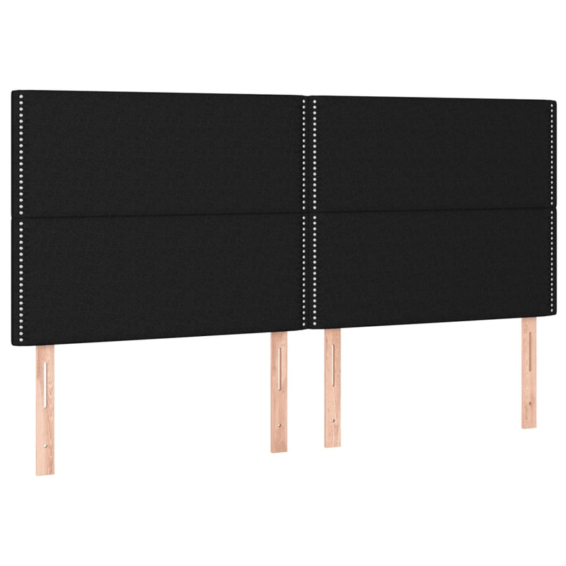 vidaXL fekete szövet rugós és LED-es ágy matraccal 200x200 cm